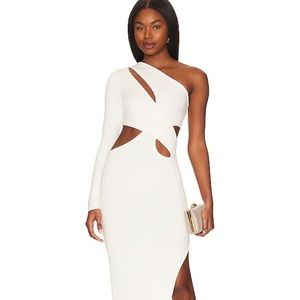 Adriana cut out white holiday maxi dress